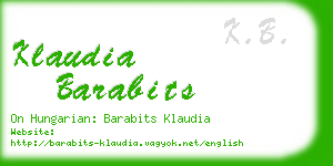 klaudia barabits business card